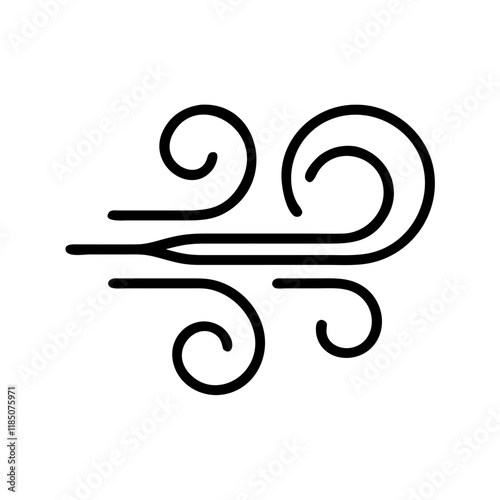 Wind outline icon for weather forecast