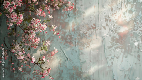 Maternity backdrop, wedding backdrop, photography background with a flowerhoop with beautiful flowers on vintage wall.