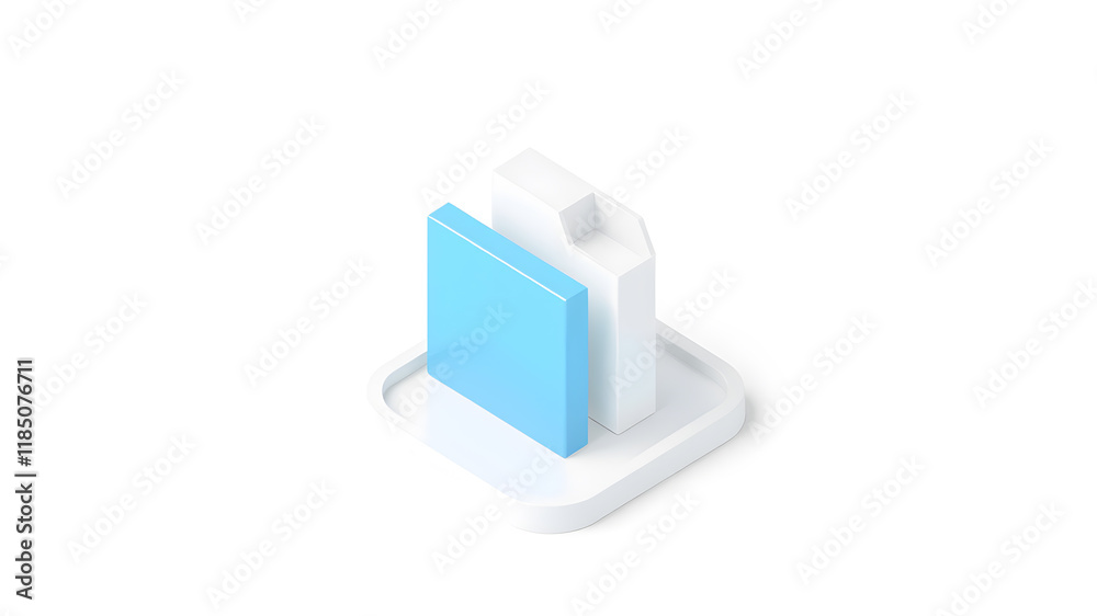 Cute isometric 3d image of file processing 3d icon on white background. Generative AI Cute isometric 3d image of file processing 3d icon on white background. Generative AI