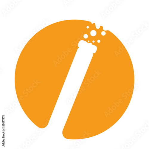 Clean test tube icon design for use in medical or lab-related logos, ideal for modern, sleek applications.