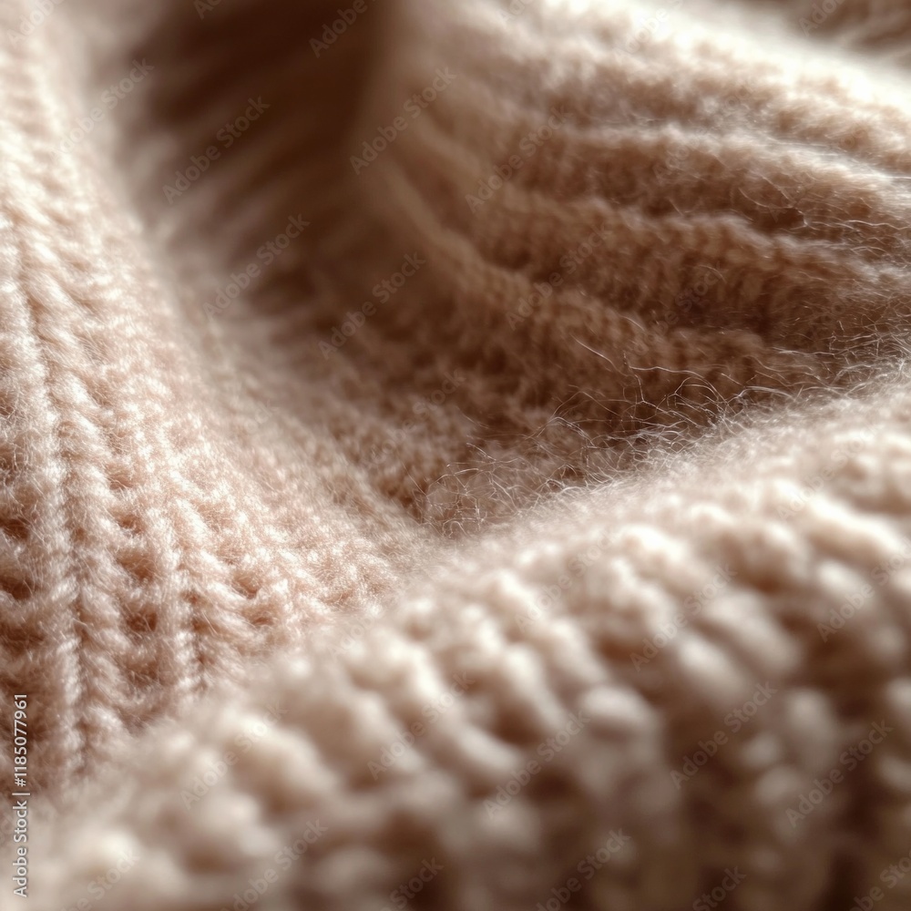 Close-up texture of beige knit fabric with intricate details Close-up texture of beige knit fabric with intricate details