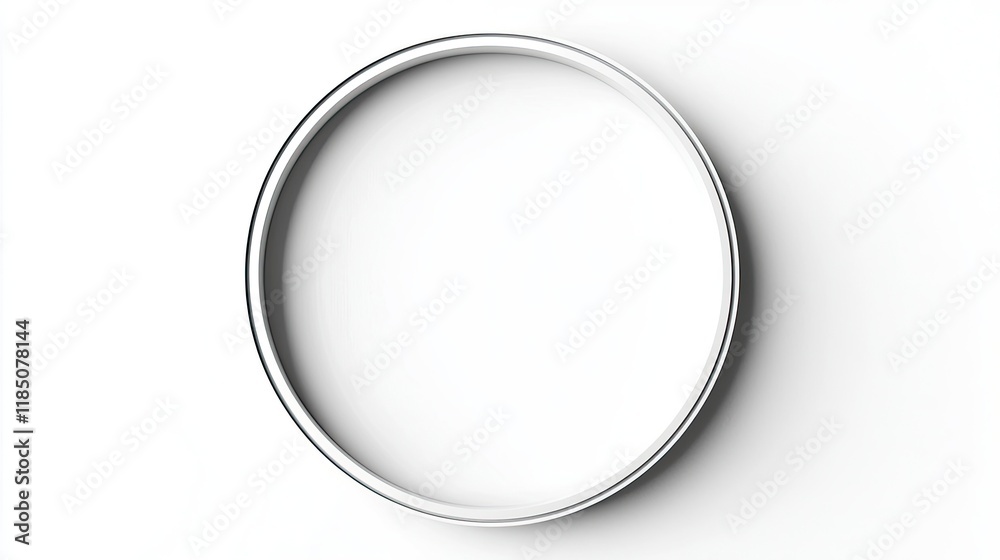 A simple, circular frame with a clean, white background, possibly intended for displaying images or artwork. A simple, circular frame with a clean, white background, possibly intended for displaying images or artwork.
