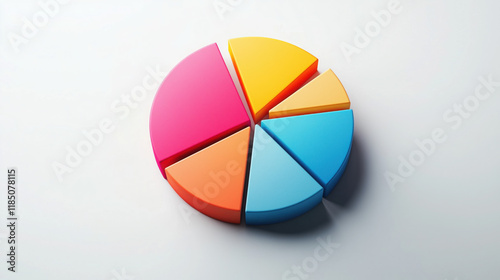 Pie Chart Representing Asset Allocation Within an Investment Portfolio, Displaying Different Sectors Such as Stocks, Bonds, and Real Estate