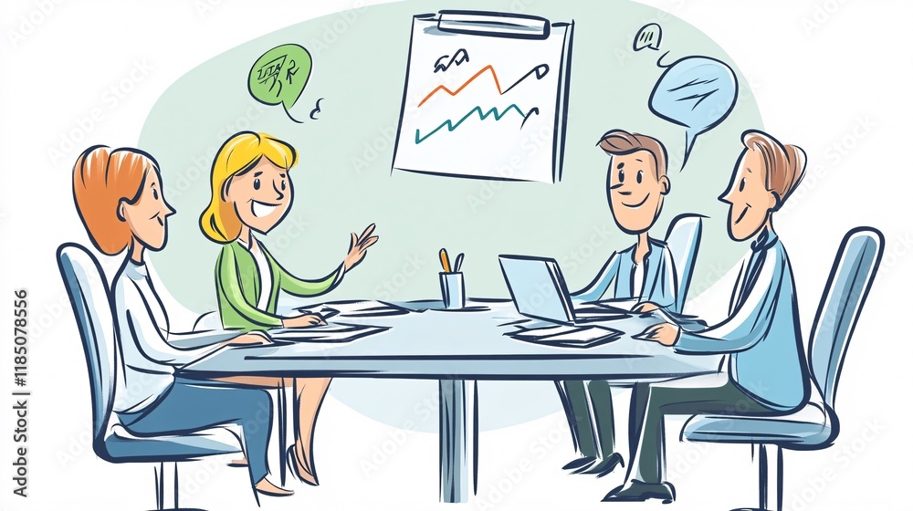 A diverse group of professionals engaging in a lively meeting around a conference table.