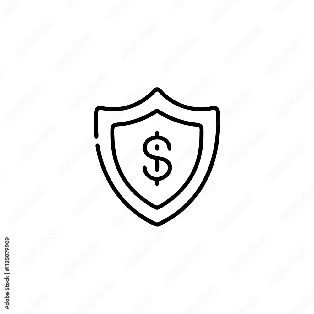 Insurance icon linear style isolated Insurance icon linear style isolated