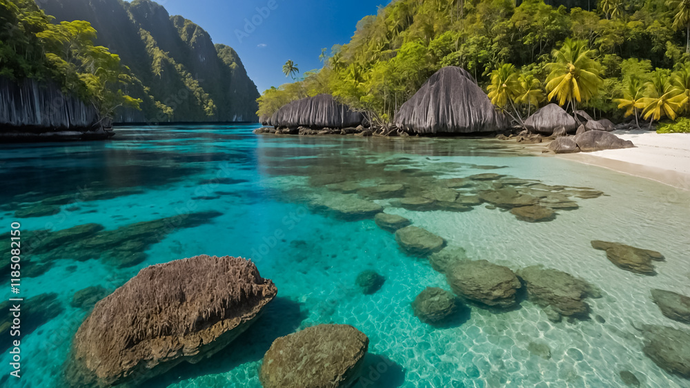 Obraz premium stunning Raja Ampat archipelago, Indonesia, sunny day