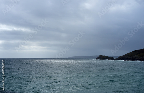 Scenic breton coast line near Petit Minou, France photo