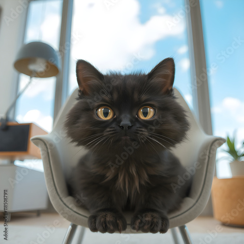 cat in a chair 