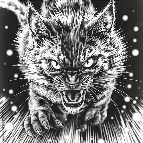 head of a angry cat