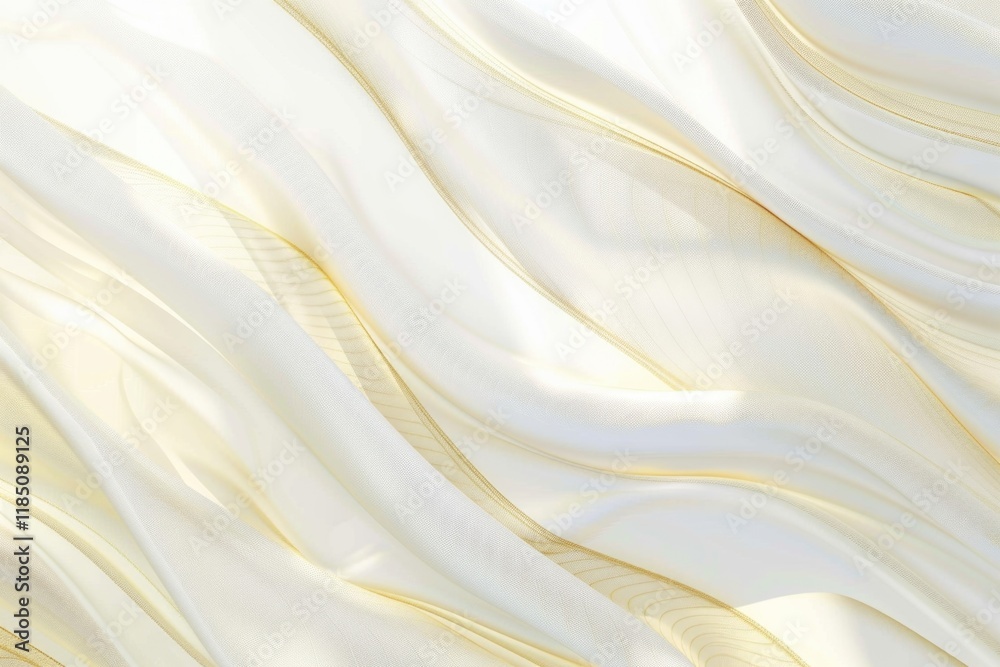 Obraz premium Abstract white background with gold wavy curve