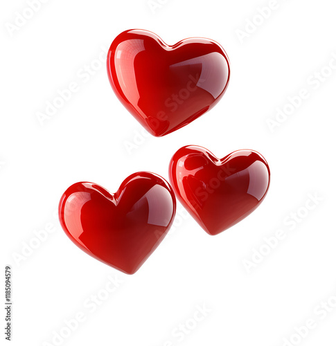 Conjunto de corazones aislados, concepto de San valentin, amor, corazones flotantes