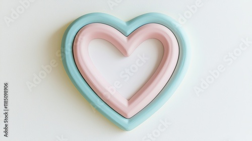 A layered heart-shaped design featuring pastel colors, symbolizing love and affection. Ideal for decoration or crafts.