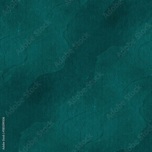 Dark petrol green kraft paper texture. Ink or watercolor stains. Seamless background.