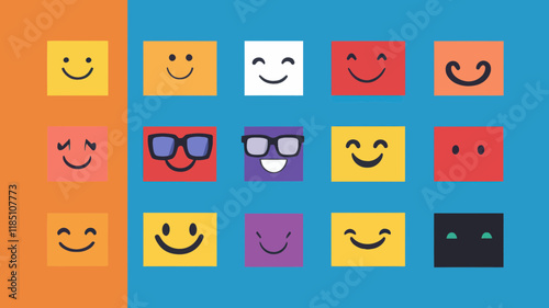 Colorful Windows Emoticons Vector Update - Editable Smiling Face Icons Set for Social Media and Communication Designs - April 2023