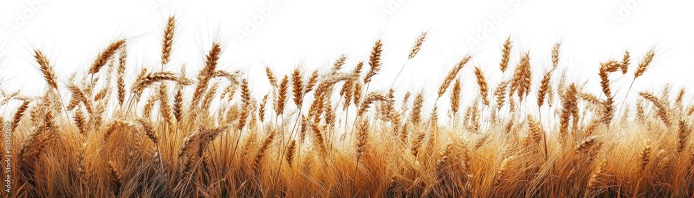A wheat field border isolated on white backgroun A wheat field border isolated on white backgroun