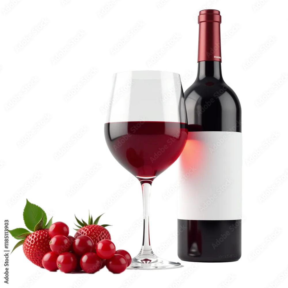 Fototapeta premium bottle and glass of wine