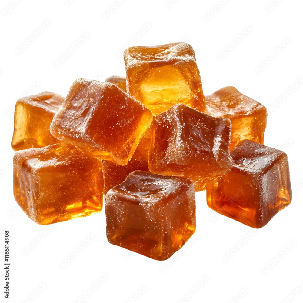 Caramel Gummies on transparent background Caramel Gummies on transparent background