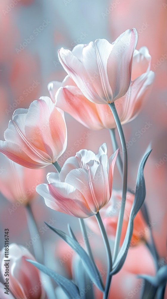 Fototapeta premium Elegant Pink Tulips in Full Bloom 12