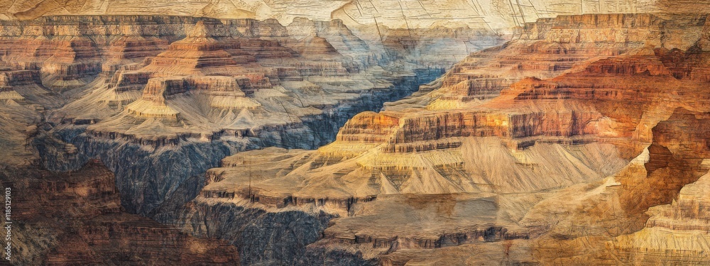 An awe-inspiring view of a deep canyon carved by ancient rivers, Grand canyon scene, Timeless style An awe-inspiring view of a deep canyon carved by ancient rivers, Grand canyon scene, Timeless style