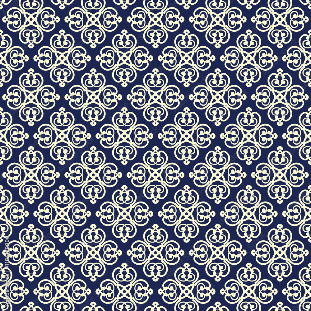 Background paper or fabric, with floral damask and baroque, seamless ornamental pattern Background paper or fabric, with floral damask and baroque, seamless ornamental pattern