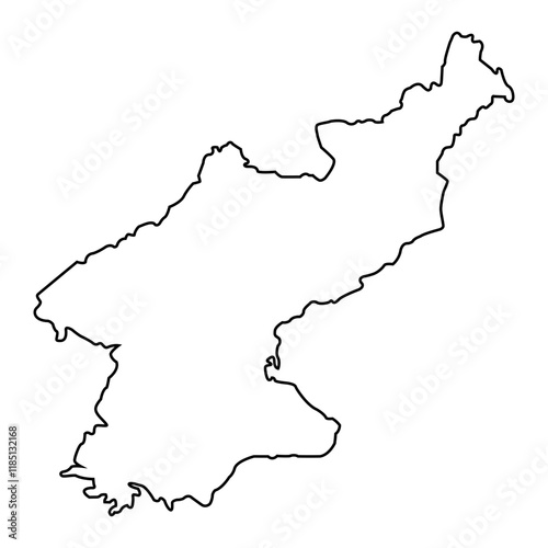 Vector outline spain North Korea icon outline on white background
