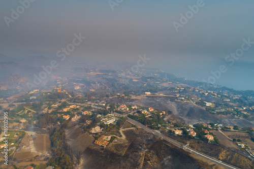 Malibu Wildfire, Pacific Palisades, Woodley Fire, California USA photo