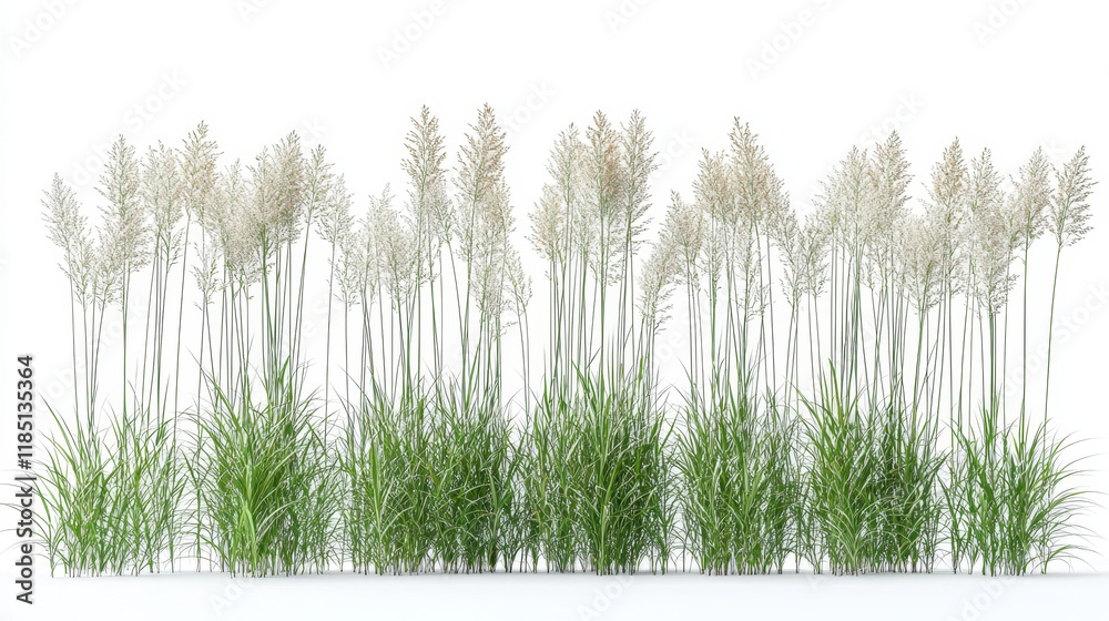 Fototapeta premium Ornamental grasses with tall, fluffy seed heads.