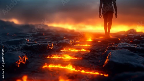 Sinner Feet Walking on Hell Path