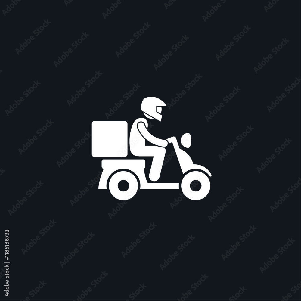 Delivery bike icon logo flat vector design Delivery bike icon logo flat vector design