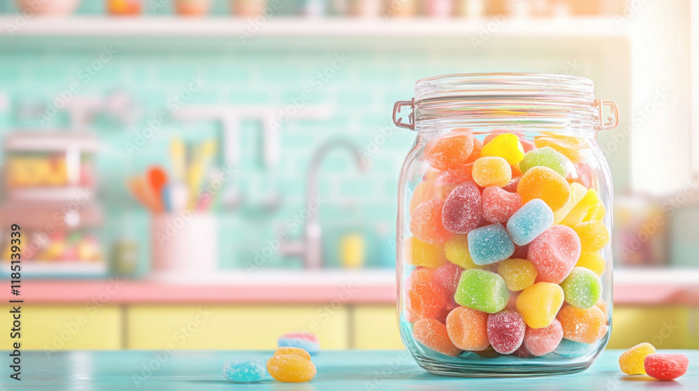 Truncated, A vibrant image of a truncated glass jar filled with colorful candies, ideal for enhancing visual appeal in marketing and design projects. Truncated, A vibrant image of a truncated glass jar filled with colorful candies, ideal for enhancing visual appeal in marketing and design projects.