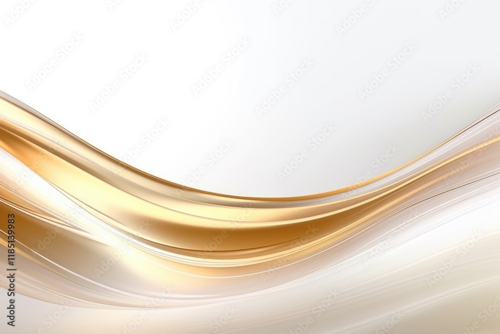 Obraz premium Free plain white background with gold wave