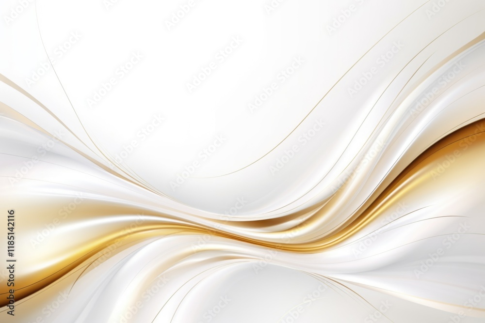 Obraz premium Free plain white background with gold wave