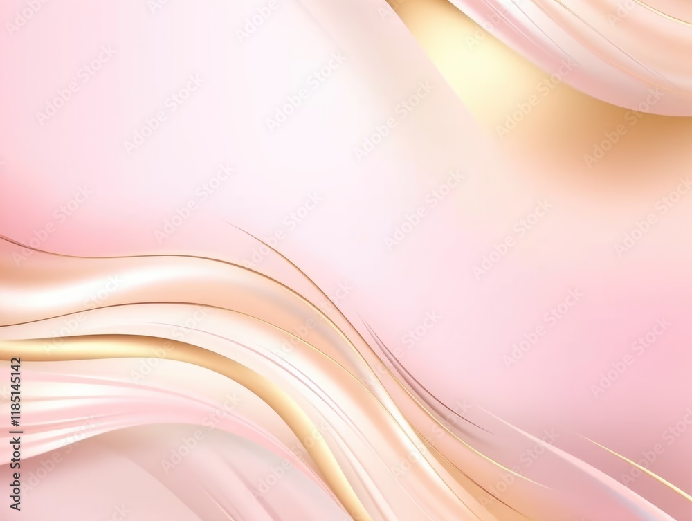 Fototapeta premium Free plain pink background with gold wave