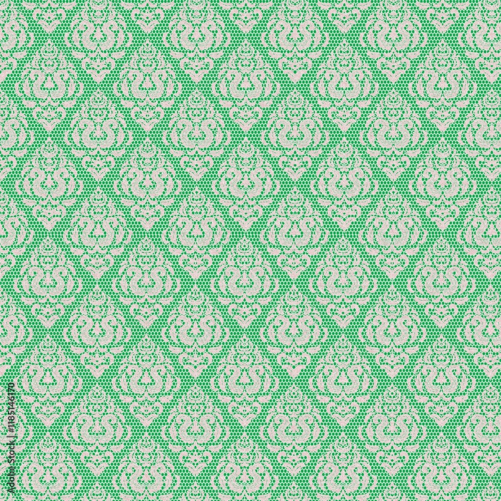 Background paper or fabric, with floral damask and baroque, seamless ornamental pattern Background paper or fabric, with floral damask and baroque, seamless ornamental pattern