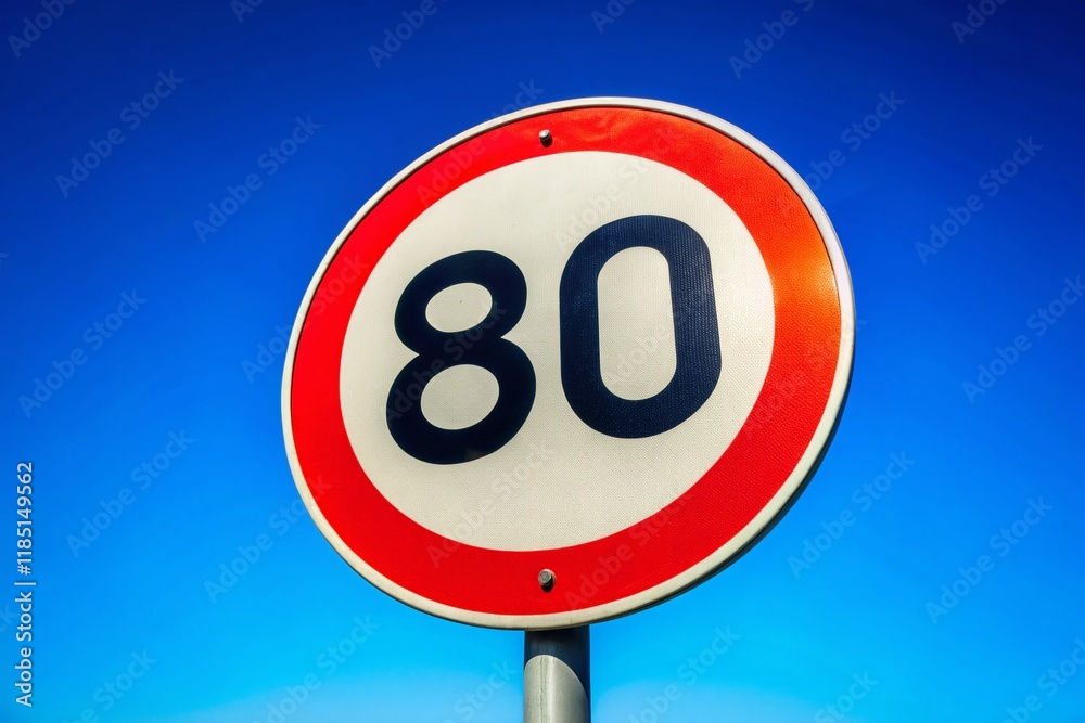 Blue Sky Highway Number Eighty Road Sign Stock Photo Blue Sky Highway Number Eighty Road Sign Stock Photo
