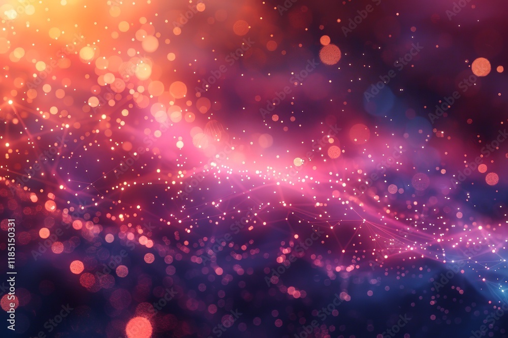 Fototapeta premium Abstract Polygonal Space Background with Connecting Dots and Lines