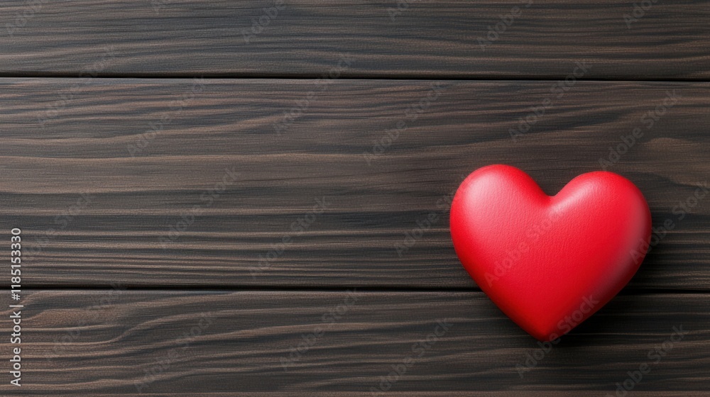 Vibrant Red Heart Shape on Dark Wooden Background, Symbolizing Love, Passion, and Emotion in Romantic Settings Vibrant Red Heart Shape on Dark Wooden Background, Symbolizing Love, Passion, and Emotion in Romantic Settings