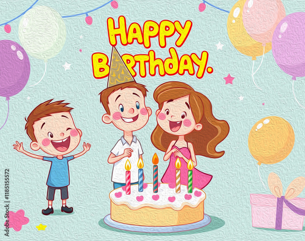 Pattern for birthday cards, covers, wallpaper, decorative paper . Oil painting Pattern for birthday cards, covers, wallpaper, decorative paper . Oil painting