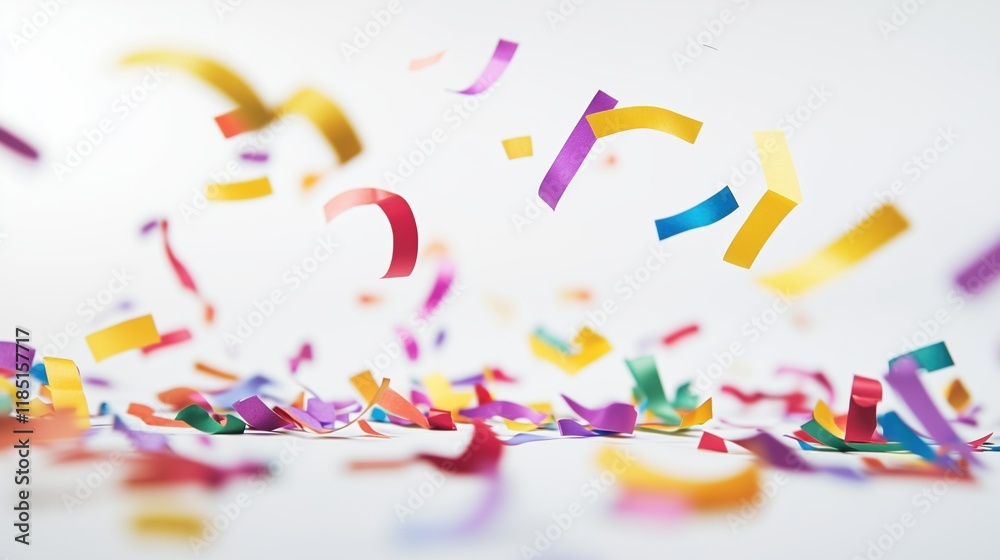 Fototapeta premium A Bunch of Confetti Is Flying Around in the Air - Generative AI