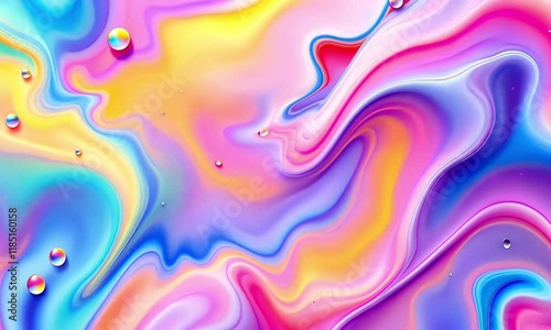 3D Animation of A colorful abstract background with swirling patterns and small circles or dots. Video background