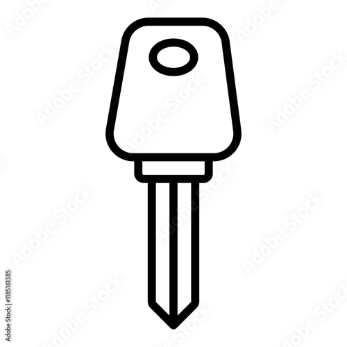 Key with round head outline icon for security secure