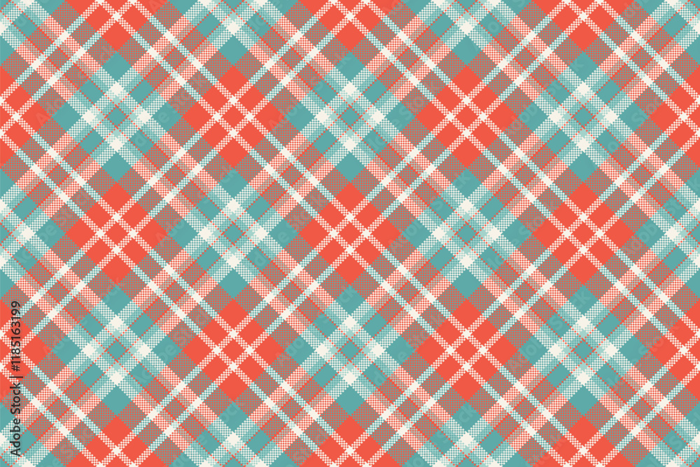 Vibrant coral and teal plaid pattern. Perfect for textile designs, apparel, wrapping paper, or website backgrounds. This seamless texture offers a retro, stylish feel. Vibrant coral and teal plaid pattern. Perfect for textile designs, apparel, wrapping paper, or website backgrounds. This seamless texture offers a retro, stylish feel.