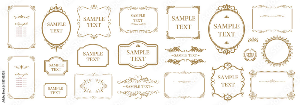 Set of Decorative vintage frames and borders set. Vector design. floral ornament. Vintage typographic decorative ornament design elements..eps
