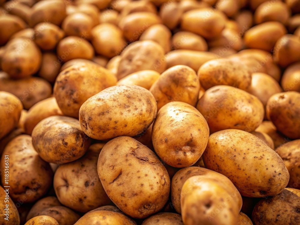 Close-up Pile of Russet Potatoes, Idaho Potatoes, Organic Produce, Farm Fresh Vegetables Close-up Pile of Russet Potatoes, Idaho Potatoes, Organic Produce, Farm Fresh Vegetables