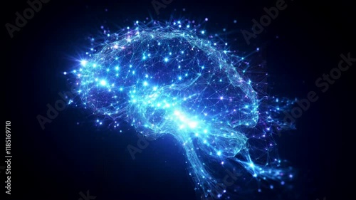 Wallpaper Mural Dynamic Neural Network Brain Illustration with Glowing AI Connections Torontodigital.ca