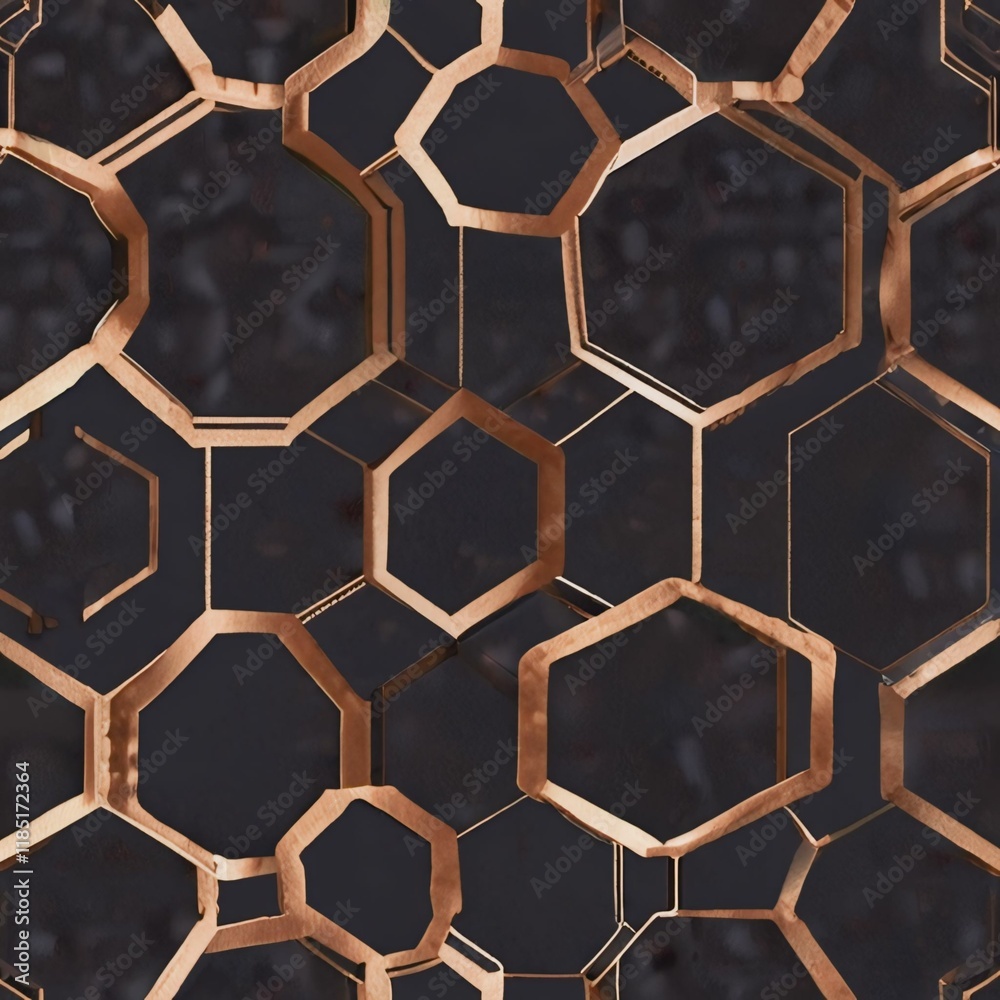 Obraz premium Luxurious style Gold Color abstract shaped seamless pattern, luxurious life style, luxury life