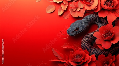 Chinese New Year.lunar new year,year of the snake. symbolizes the Lunar New Year of China