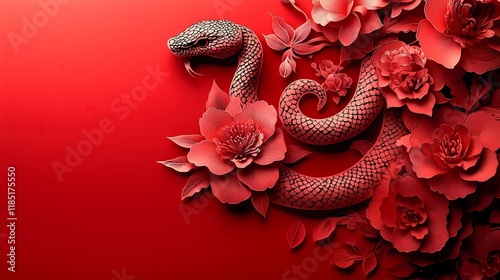 Chinese New Year.lunar new year,year of the snake. symbolizes the Lunar New Year of China