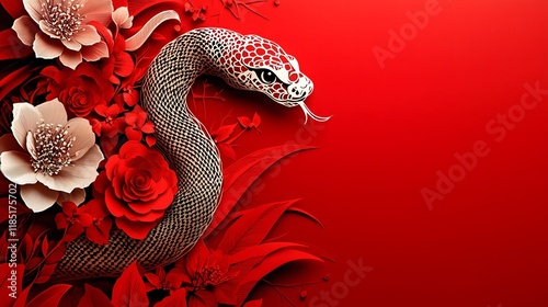 Chinese New Year.lunar new year,year of the snake. symbolizes the Lunar New Year of China