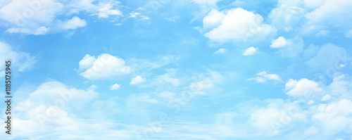 blue sky with white clouds watercolor background